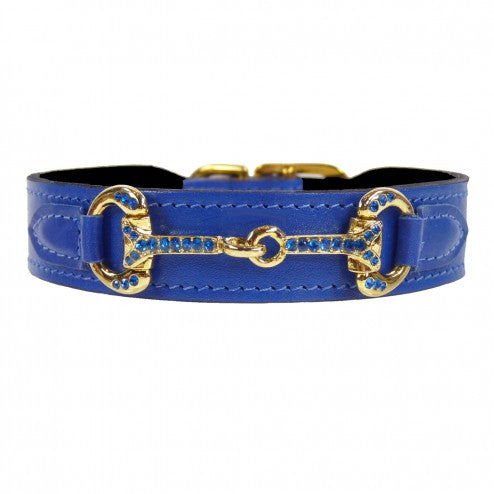HORSE + HOUND IN COBALT BLUE DOG COLLAR