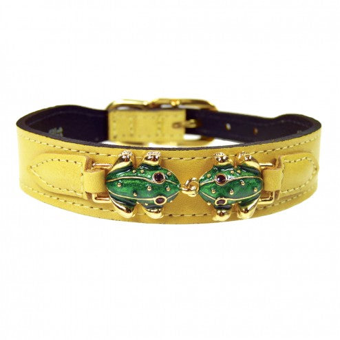 LEAP FROG IN CANARY YELLOW DOG COLLAR