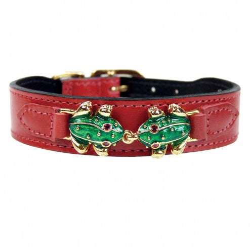 LEAP FROG IN FERRARI RED DOG COLLAR