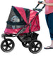 PET GEAR AT3 ALL TERRAIN NO ZIP DOG STROLLER - RED, STROLLERS - Bones Bizzness