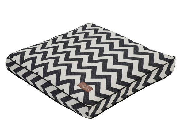 BLACK & WHITE ZIGGY PILLOW DOG BED, Beds - Bones Bizzness