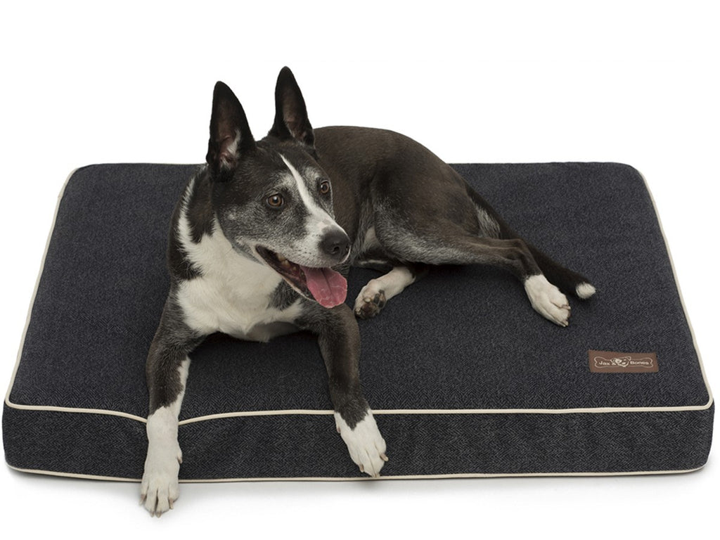 HERRINGBONE TWILIGHT MEMORY FOAM PILLOW DOG BED, Beds - Bones Bizzness