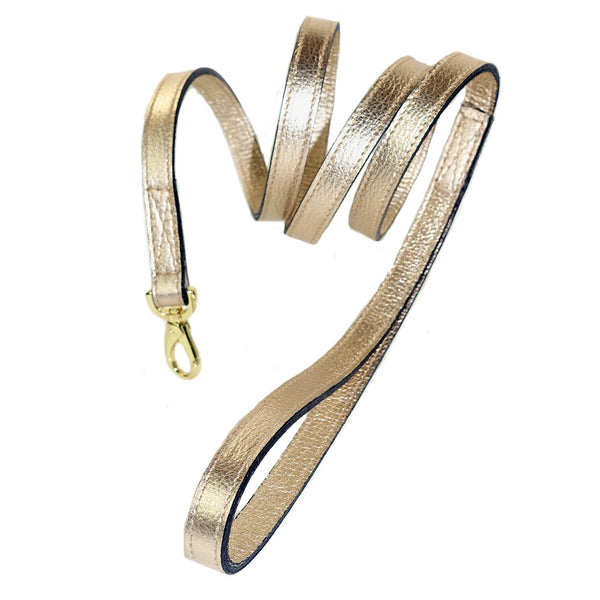 HAUTE COUTURE ART DECO DOG LEAD IN GOLD METALLIC/GOLD, Leash - Bones Bizzness
