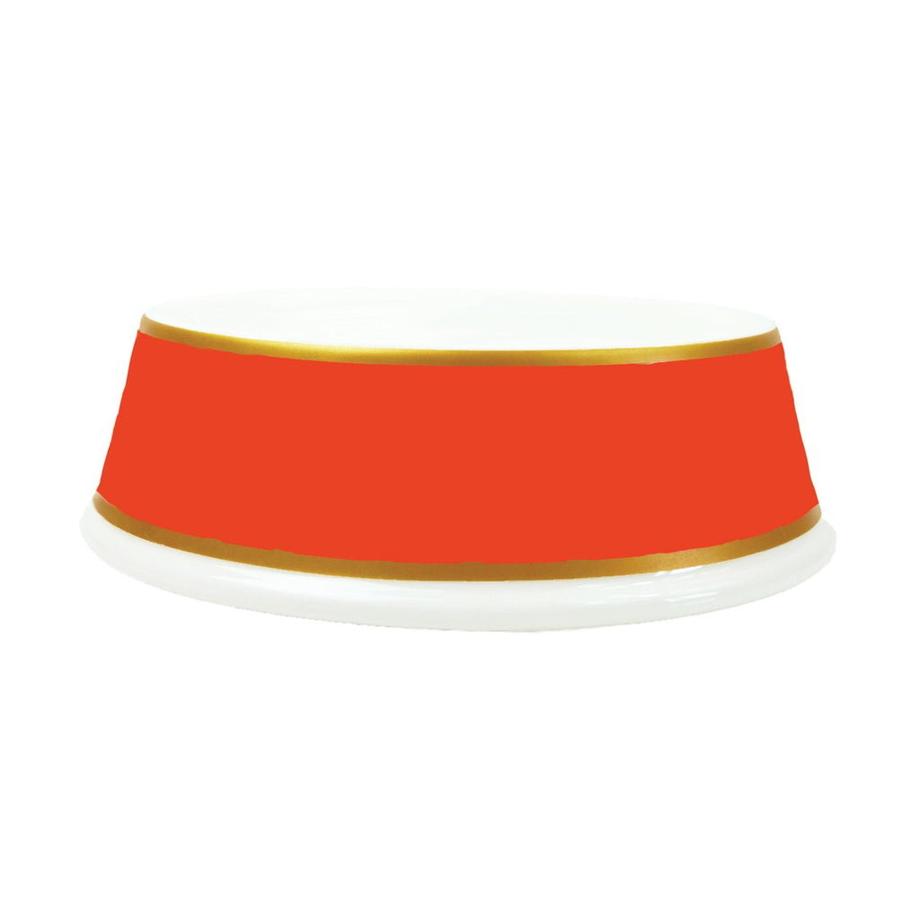 PORCELAIN DOG BOWL IN TANGERINE, Bowls - Bones Bizzness