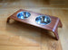 WALNUT ELEVATED PET FEEDER STAND - DOUBLE, Bowls - Bones Bizzness