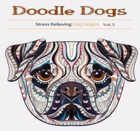 PEACE LOVE + STRESS FREE ADULT DOG COLORING