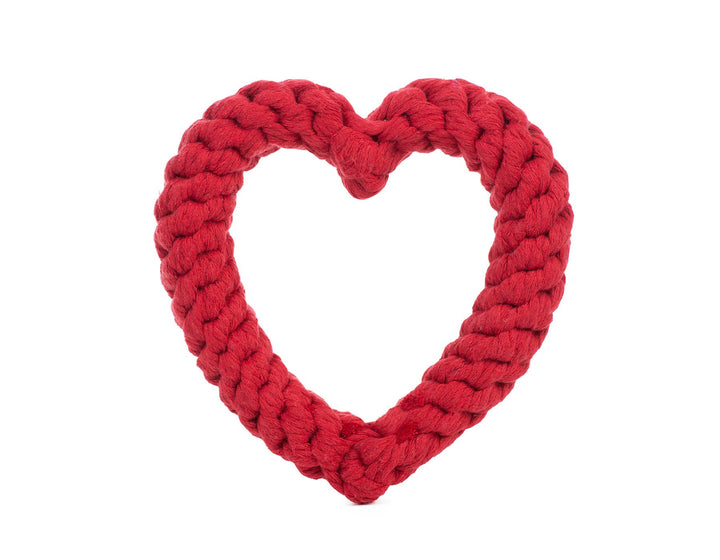 RED HEART 7" ROPE DOG TOY