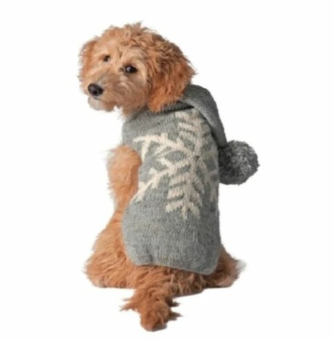 ALPACA GRAY SNOWFLAKE DOG SWEATER
