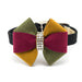 AUTUMN PINWHEEL BOW DOG COLLAR