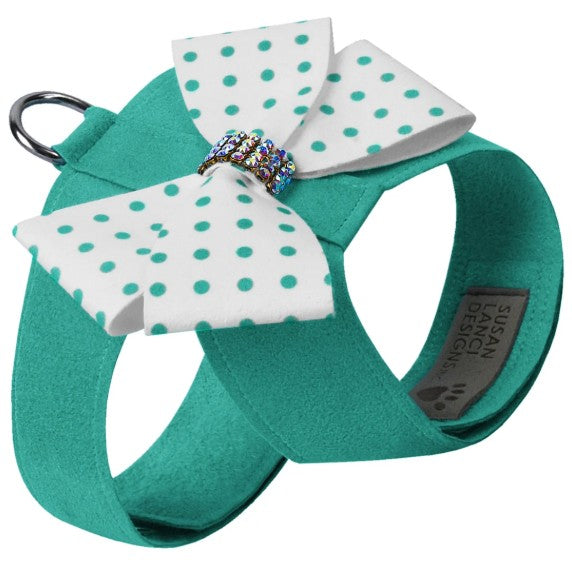 BIMINI POLKA DOT TINKIE DOG HARNESS W/ AURORA BOREALIS GILTMORE