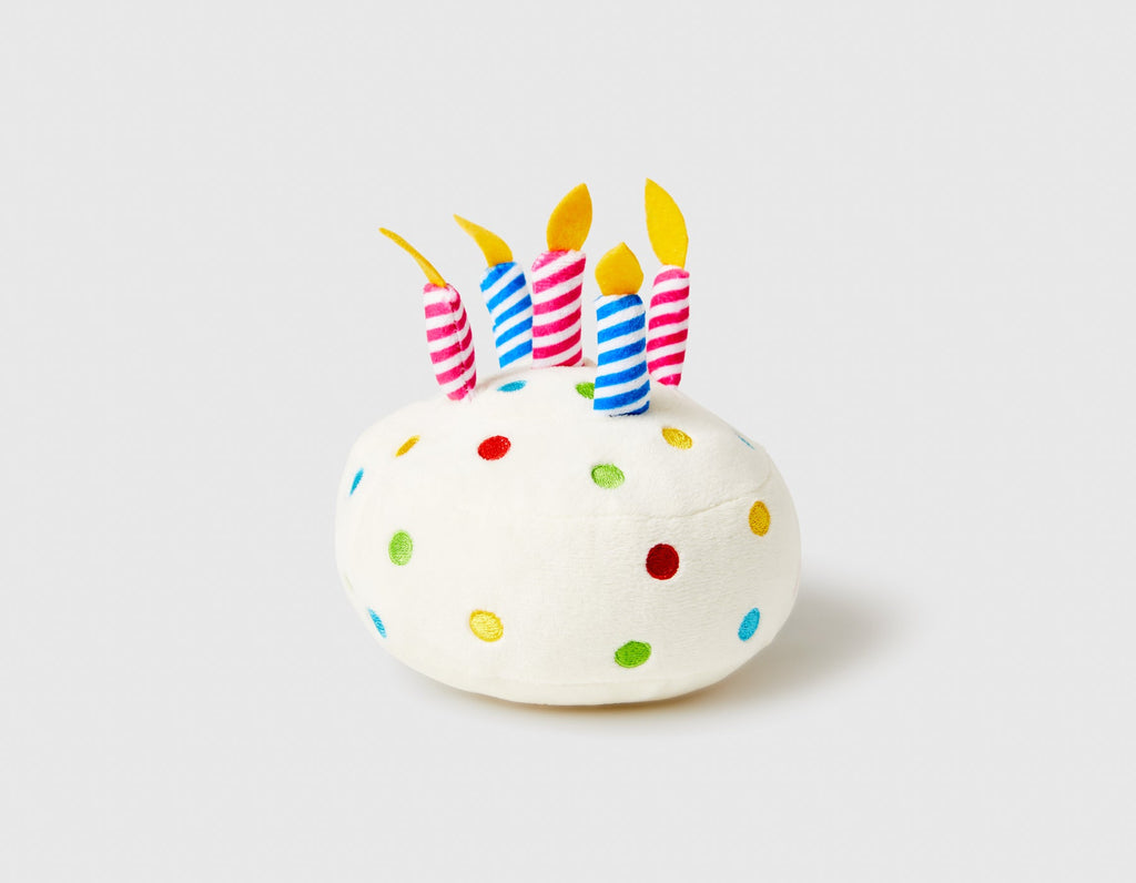 6" BIRTHDAY CAKE PLUSH DOG TOY