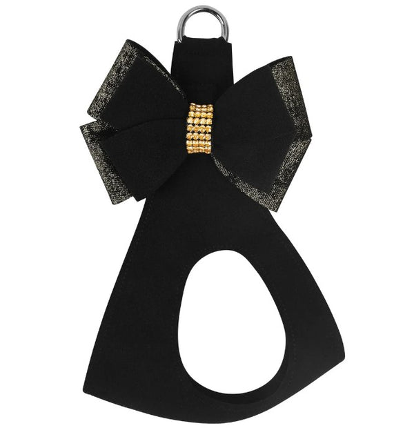 BLACK GLITZERATI DOUBLE NOUVEAU BOW STEP-IN DOG HARNESS