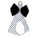 BLACK NOUVEAU BOW POLKA DOT STEP-IN DOG HARNESS