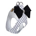 BLACK NOUVEAU BOW POLKA DOT STEP-IN DOG HARNESS