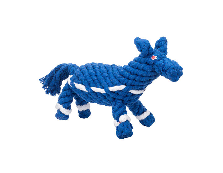 10" BLUE DONKEY ROPE DOG TOY