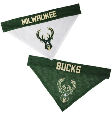 MILWAUKEE BUCKS REVERSIBLE DOG BANDANA