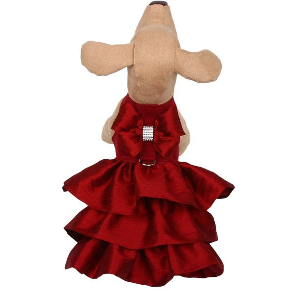 BURGUNDY MADISON DOG DRESS