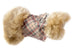 DOE PLAID NOUVEAU BOW CHAMPAGNE FOX FUR DOG COAT