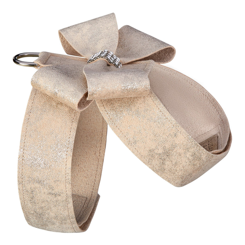 CHAMPAGNE GLITZERATI NOUVEAU BOW TINKIE DOG HARNESS