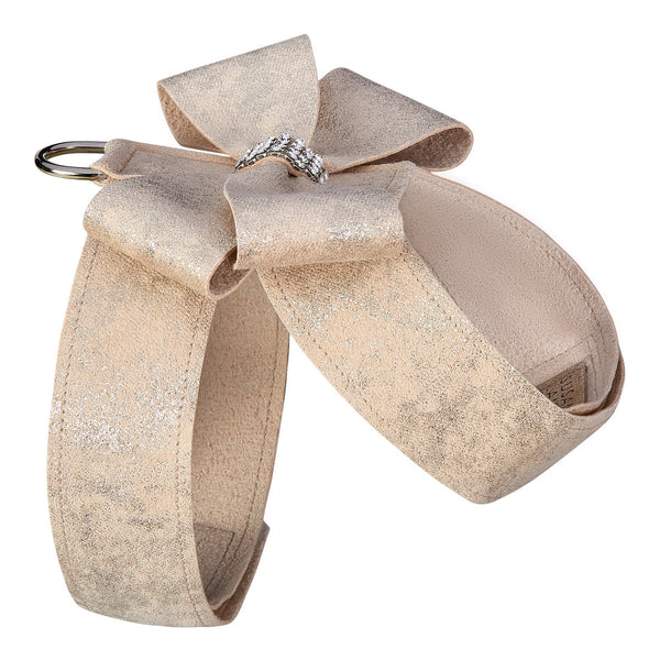 CHAMPAGNE GLITZERATI NOUVEAU BOW TINKIE DOG HARNESS
