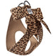 CHEETAH COUTURE TAIL BOW STEP IN DOG HARNESS