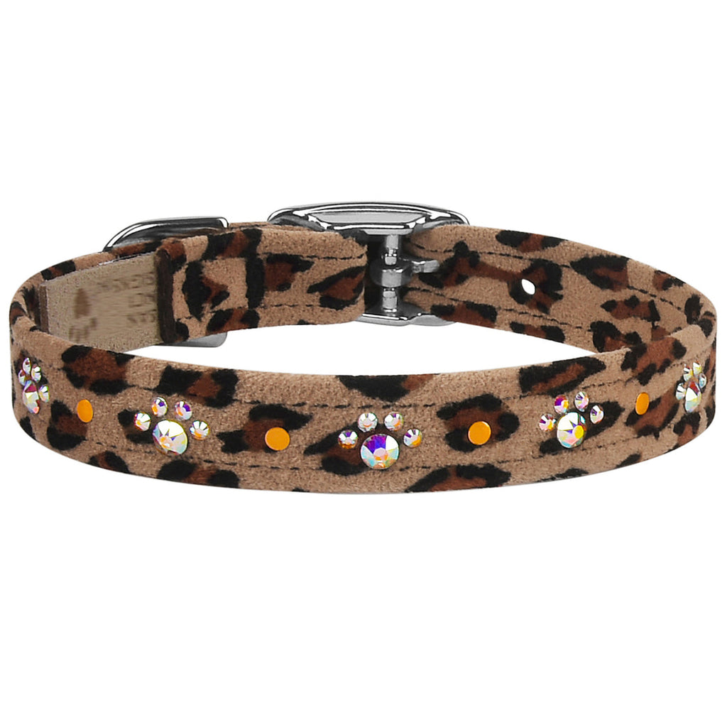 CHEETAH COUTURE CRYSTAL PAWS DOG COLLAR