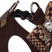 CHOCOLATE GLEN HOUNDSTOOTH BIG BOW STEP-IN DOG HARNESS