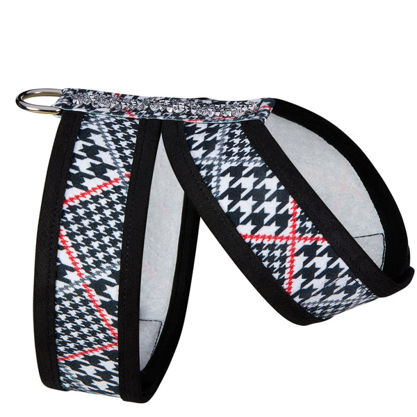 CRYSTAL ROCKS TINKIE DOG HARNESS W/ BLACK TRIM