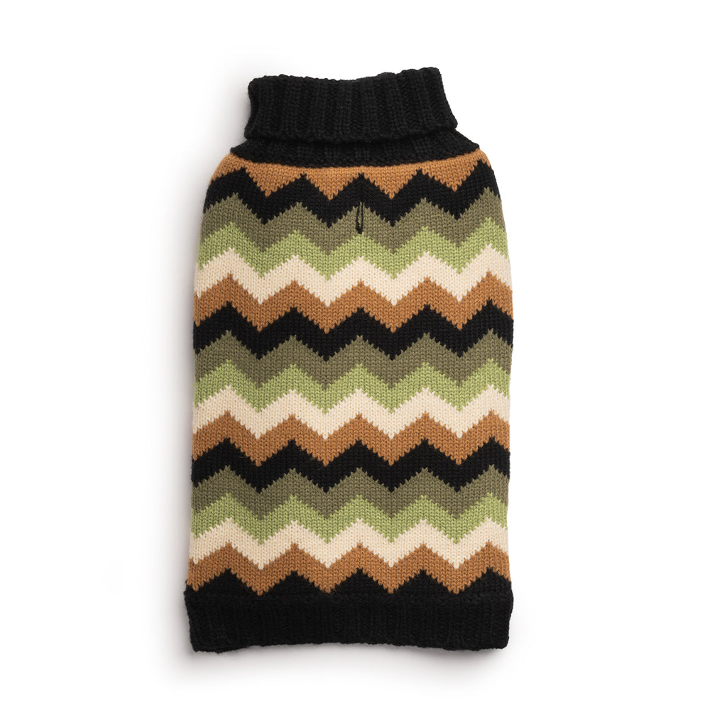 BLACK CHEVERON DOG SWEATER