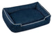 PRINTED PLUSH VELOUR DENIM LOUNGE DOG BED