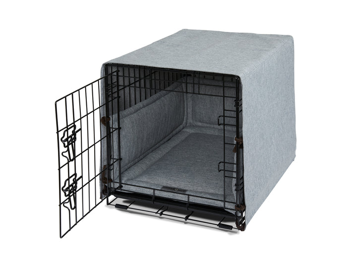 MARGAUX EARL GREY DOG CRATE COVER SET