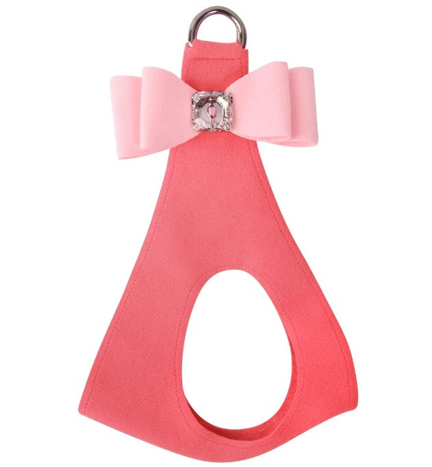 ELECTRIC PINK W/ PUPPY PINK BIG BOW STEP-IN DOG HARNESS