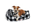 FAUX MINK DOG BED, BLACK AND WHITE