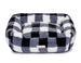 FAUX MINK DOG BED, BLACK AND WHITE
