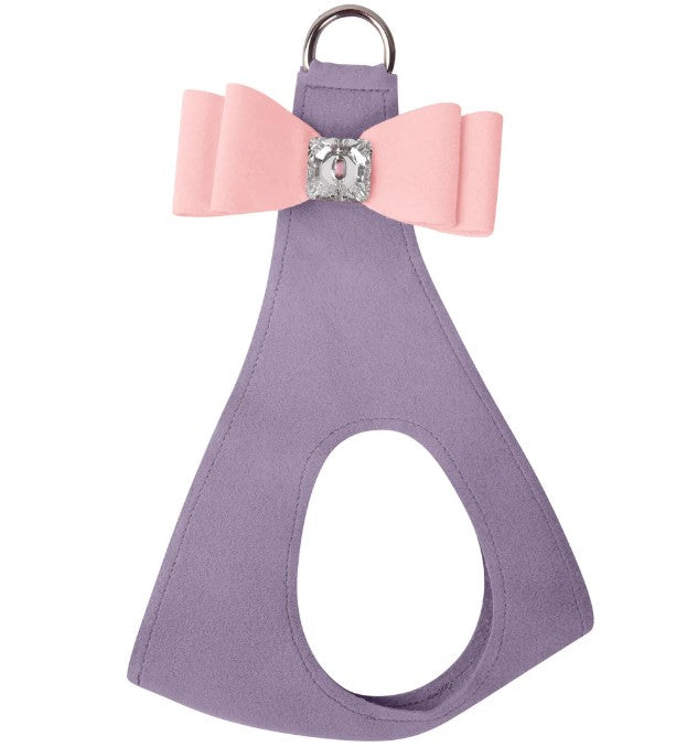 FRENCH LAVENDER W/ PUPPY PINK BIG BOW STEP-IN DOG HARNESS