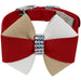 GLAM RED & SAHARA PINWHEEL BOW DOG COLLAR