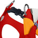 GLAM RED PEPPER PINWHEEL BOW STEP IN DOG HARNESS