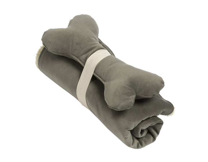 GRAPHITE DOG BLANKET AND BONE TOY SET