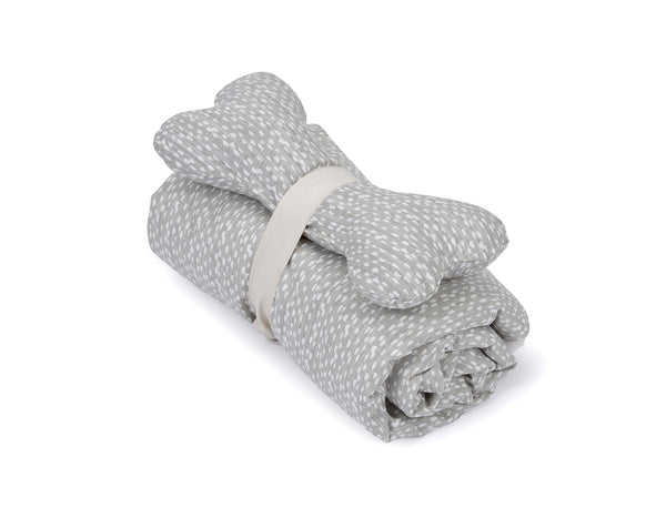 DOTTIE GRAY DOG BLANKET AND BONE TOY SET