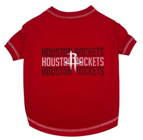 HOUSTON ROCKETS STRIPE DOG TEE SHIRT