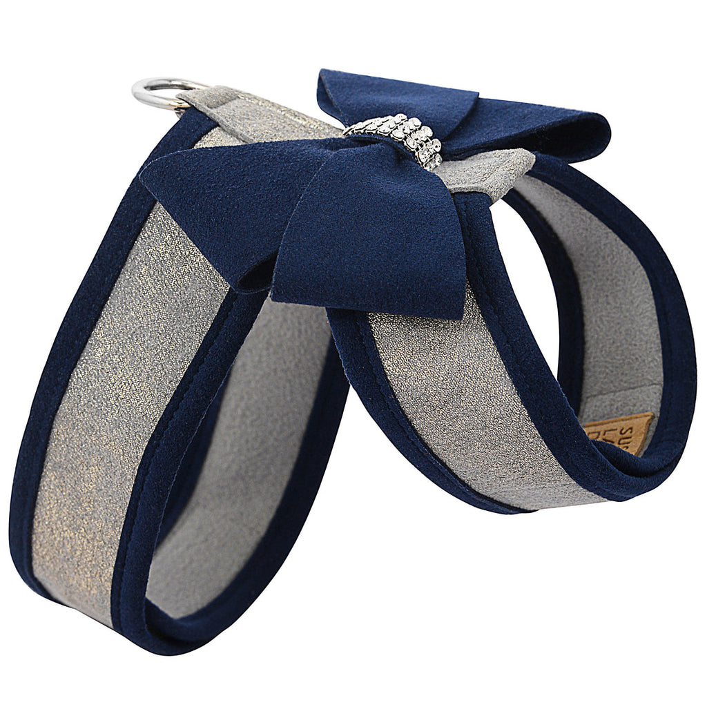 INDIGO NOUVEAU BOW TINKIE DOG HARNESS W/ INDIGO TRIM