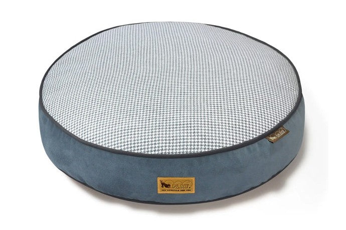 LIGHT BLUE HOUNDSTOOTH DOG BED