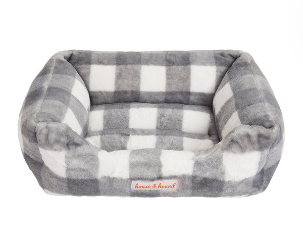 MINK RELAXER DOG BED, GRAY & WHITE