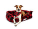 MINK RELAXER DOG BED, RED & WHITE
