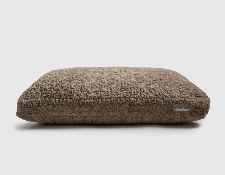 MOCHA CLOUD PILLOW DOG BED - PLUSH RECTANGULAR CUSHION