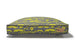 SMALL MIDNIGHT GRAY/LIME MUSTACHE DOG BED