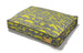 SMALL MIDNIGHT GRAY/LIME MUSTACHE DOG BED