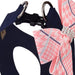 PEACHESNCREAM GLEN HOUNDSTOOTH NOUVEAU BOW STEP IN DOG HARNESS