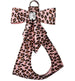 PINK CHEETAH COUTURE TAIL BOW STEP IN DOG HARNESS