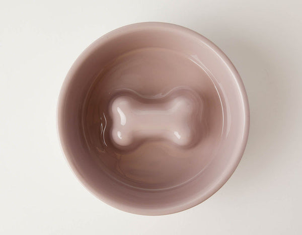 PINK ANTI SLIP SLOW FEEDER DOG BOWL